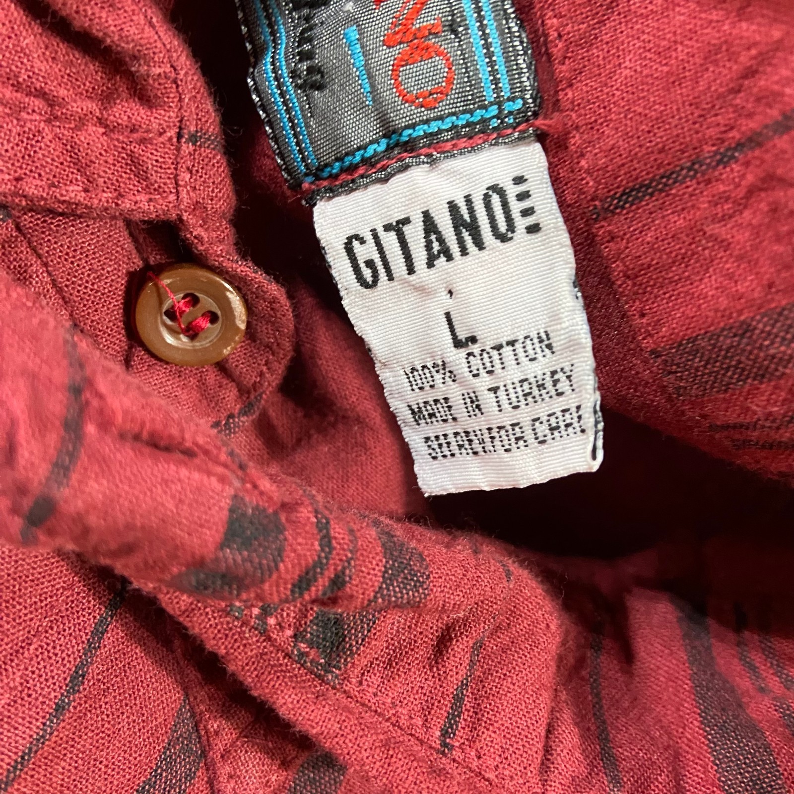 Vintage Gitano Button Down Long Sleeve Shirt Camp… - image 11