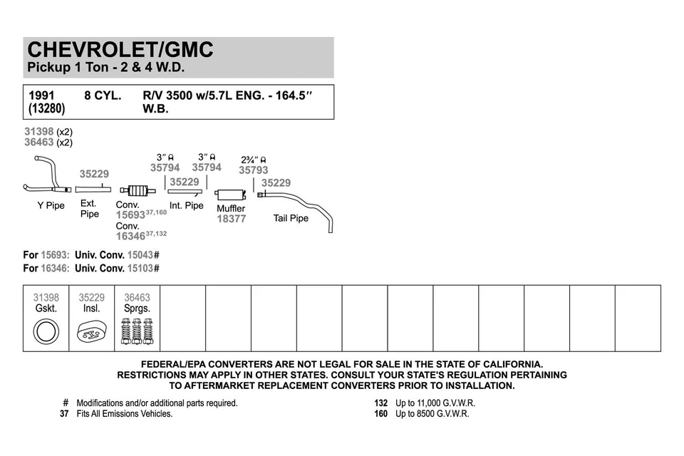 For GMC K1500 88-90 Exhaust Pipe Flange Gasket High Temperature Graphite w Wire Foto 2 de 4