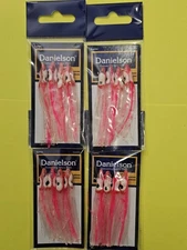 B-S74. FREE SHIPPING.  2.5 Inch Mini Salmon Hoochies. 4 Packs Of 4. As Pictured.