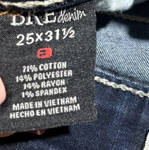 BKE Buckle Sabrina Skinny dunkle Waschung blau Denim Jeans Damengröße 25R 28 x 31,5 Zoll - Bild 3 von 8