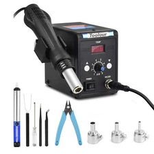 Hot Air Rework Station Solder Heat Gun,°F/°C Display,110V SMD Hot Air Gun,Tem...