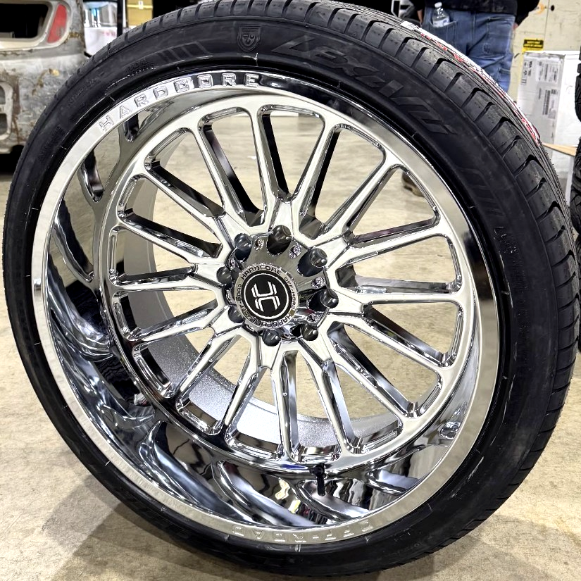 4x 24X12 Hardcore HC24 Wheels Chrome & Tires 305/35r24 8x170 Ford