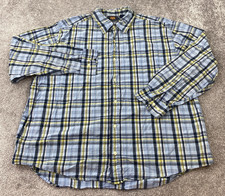 Route 66 Button Up Shirt Men's Size 2XL Blue Multi Long Sleeve Plaid Cotton