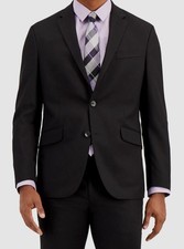 Kenneth Cole Men Black Techni-Cole Slim-Fit 2-Pc Suit Jacket Pants 38S, 32W 30L
