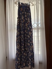Nine Women's Sleeveless Dress Blue Navy Floral Pattern, Summer Casual Size XXL
