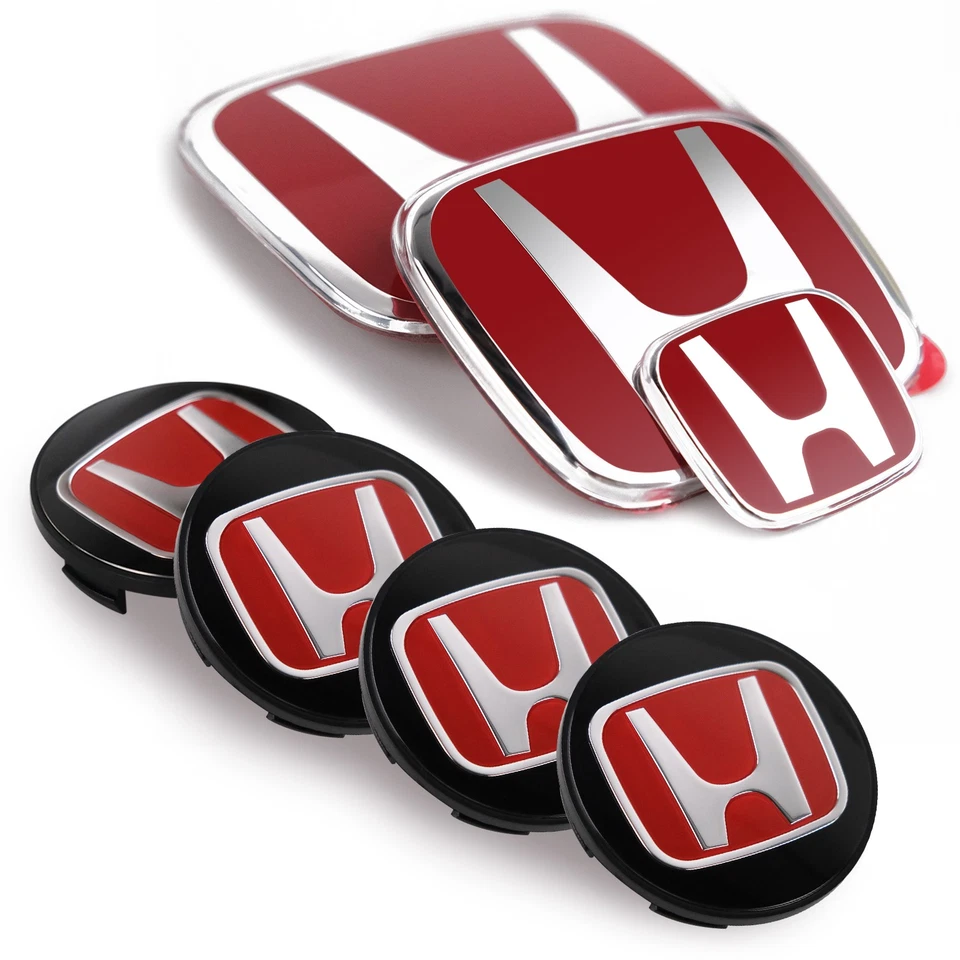 Set of 1 Red H Emblem Front Rear Wheel Emblem Fit For Honda CIVIC Sedan 2016-21 Foto 4 de 4