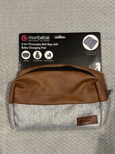 Monbebe 3 in 1 Everyday Belt bag with Changing Pad Color Grey Brown Design NEW