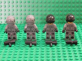 Lot of 4 LEGO Space Police 3 Officer Minifigures 5980 5973 SC80