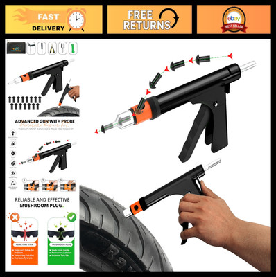 GRAND PITSTOP Tubeless Tire Gun Puncture Repair Kit with Mushroom Plug for Tyre