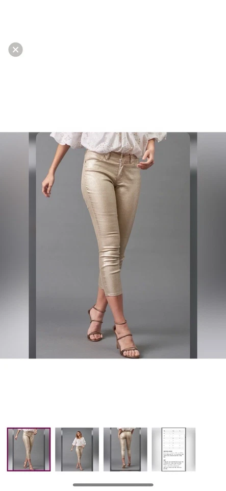 Jeans ajustados metálicos dorados Lola & Sophie - Estilo P4154 | Talla 4 Foto 2 de 4