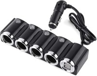 Keenso 4 Steckdosen DC 12V/24V ZigarettenanzüNder Splitter