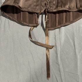 Brown Silky Sequined Bustier Girdle Lace Up Midevil Costume Corset Sz Medium 34