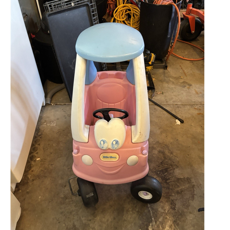 Little Tikes Cozy Coupe Pink & Blue Ride-On Push Car w/ Opening Door, 4 Wheels