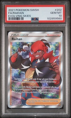 RAIHAN 202/203 PSA 10 • 2021 Full Art GEM MINT Pokemon SW&SH Evolving Skies