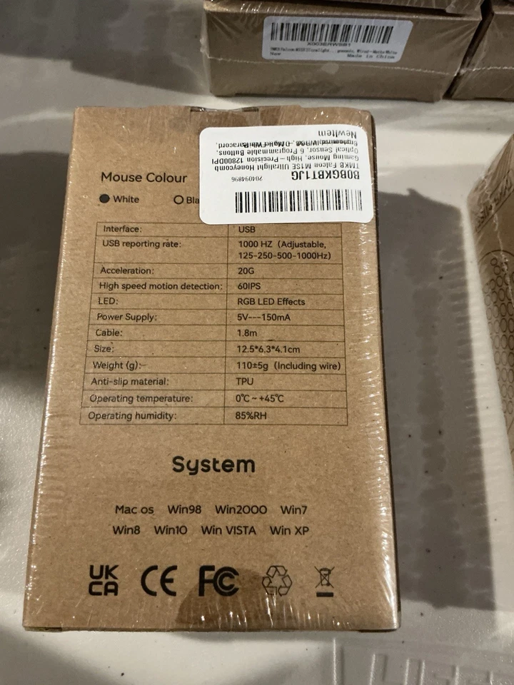 TMKB Falcon M1SE White Ultralight Honeycomb Wired Gaming Computer Mouse PC LED - Image 3 of 4