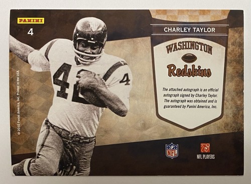 Charley Taylor 2010 Panini Legendary Contenders Auto SP Signed Redskins HOF Icon - Picture 8 of 10