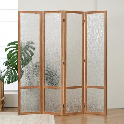 3/4 Panel Acrylic Room Divider Privacy Screen Translucent Folding Partition