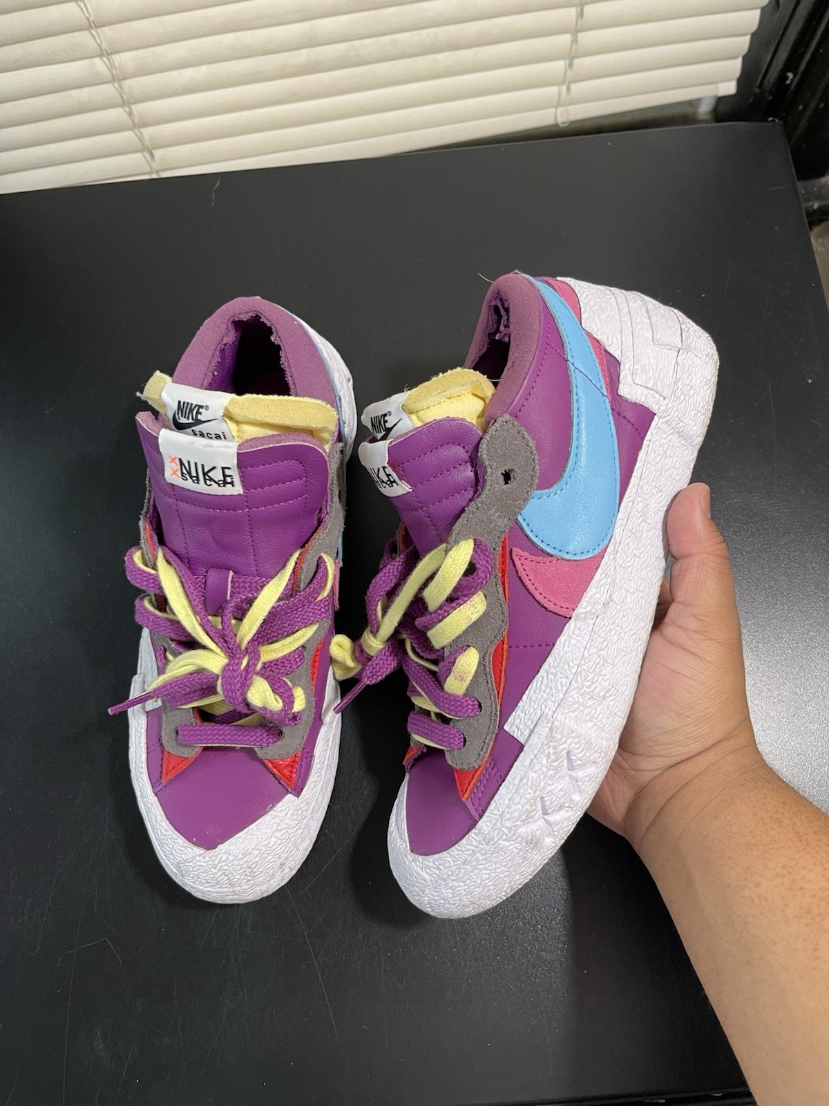 SACAI X NIKE Nike KAWS x sacai x blazer basso viola crepuscolare taglia 8 condizioni pulite