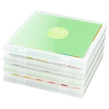 12x12 Scrapbook Paper Storage, Plastic Storage Organizers Craft Storage 4 Pack