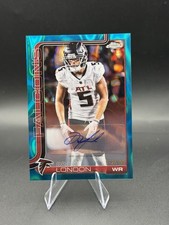 2025 Topps Chrome Football - Drake London Auto Aqua Wave Refractor /199 Falcons