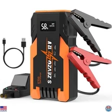 S ZEVZO ET05 3000A Ultra-Portable Car Jump Starter - 51.8Wh 12V for Gas/Diesel