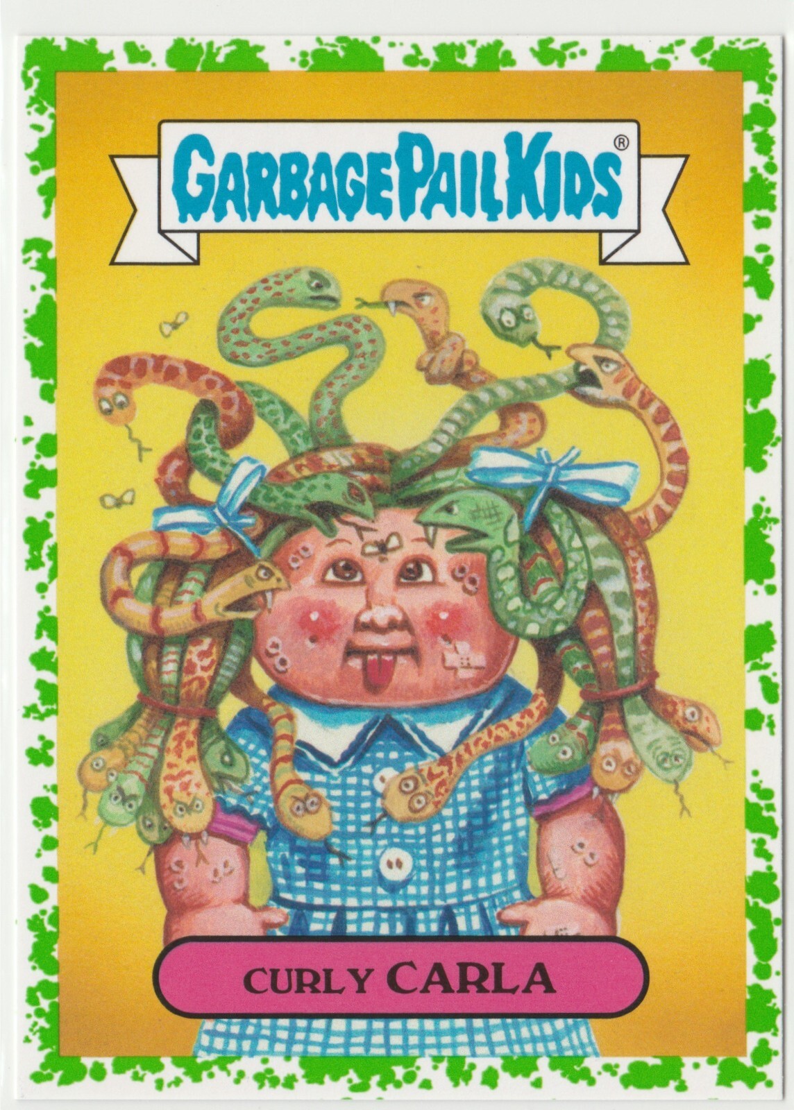 Curly Carla #6b Green Garbage Pail Kids GPK 2016 American As Apple Pie Trading Card