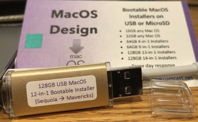 12-in-1 MacOS Bootable Installer Reinstall Repair, 128GB USB 3.1, USA Seller