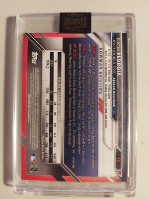 スポーツ選手 Dustin Pedroia 1/1 Autograph Patch Dustin Pedroia 1/1 Game Used Jersey Patch Topps Own the Name