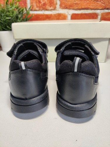 BNIB BOYS HUSH PUPPIES BALTIMORE UK 3 BLACK LEATHER STRAP FASTENED SCHOOL SHOES - Picture 5 of 7