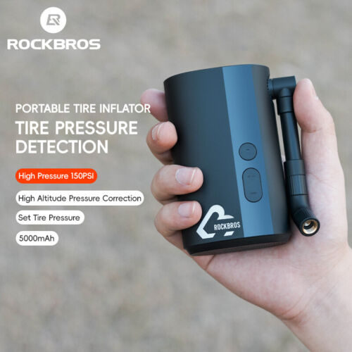 ROCKBROS Electric Bike Tire Pump 150PSI Bicycle Air Inflator USB-C 5000mAh AV/FV - Bild 1 von 12