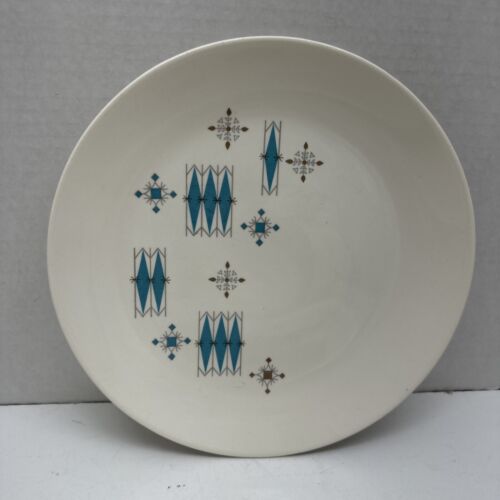 Vintage Mount Clemens Modern Blue Diamonds Plate Bowls Atomic Geometric MCM 5 Pc - Picture 2 of 10