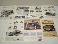 7 Vintage 1948 Plymouth Ads Original Print Ad