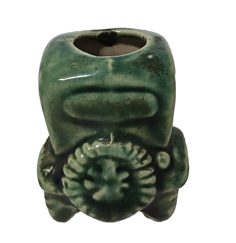 1950s Mid Century Modern Ceramic Automobile Car Toothpick Holder Green Glazed - Picture 2 of 8