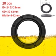 20PC Metric Oil Shaft Seal Dust Grease Seal TC Double Lip w/ Spring -Choose Size