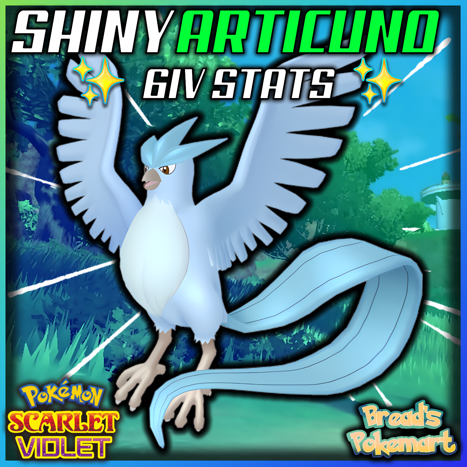 Pokémon Scarlet and Violet ✨SHINY✨ Articuno W/ Best 6IV +