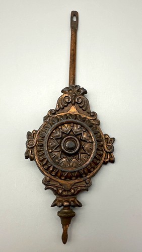 Antique Clock Pendulum Ingraham Parlor Clock Part 7.25" L Ornate 4.2 Oz Brass