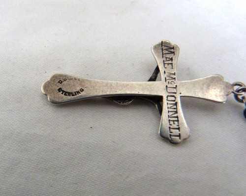 ALTER VINTAGE HERSTELLER SIGNIERT KOMPLETT STERLINGSILBER PERLEN ROSENKRANZ ODER HALSKETTE 21,1 GRAMM - Bild 5 von 11