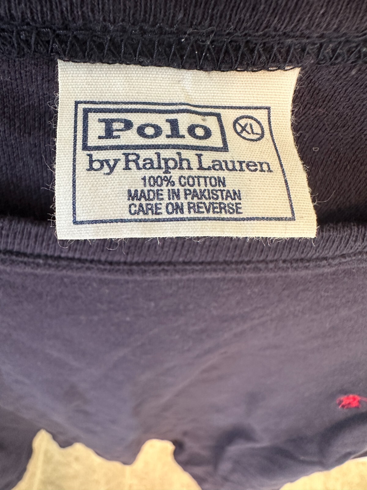 Polo Ralph Lauren Uomo LS Heavyweight T Shirt Blu Navy Rosso Pony Taglia XL