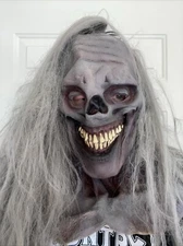 zombie halloween mask Paper Magic Full Head Hair Neck  Chest Dead Scary Vtg 1996