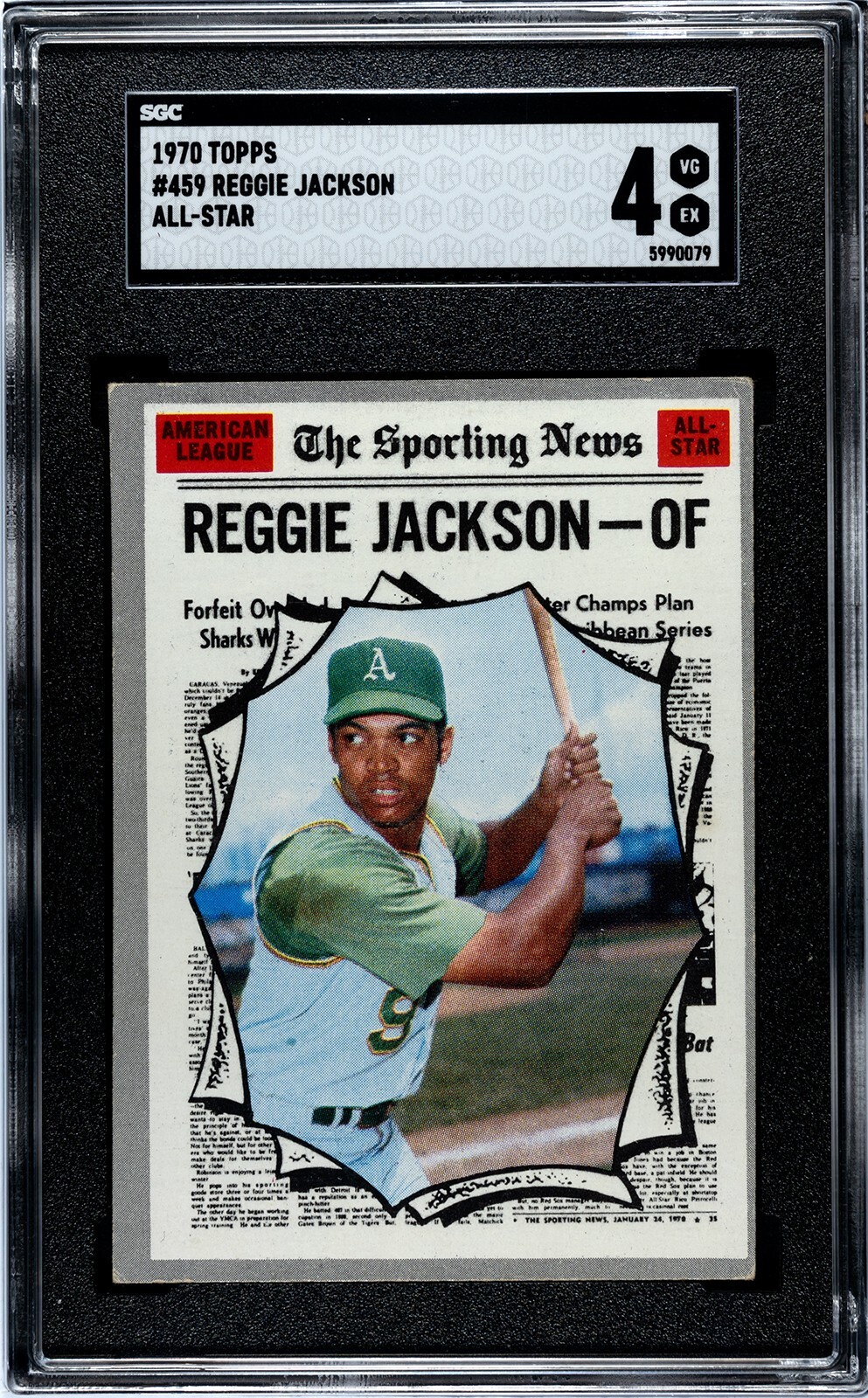 1970 Topps Baseball  Reggie Jackson All-Star #459  SGC 4 VG-EX