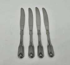 Oneida Classic Shell Set of 4 Flat Handle Dinner Knives 9 1/2"