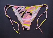 EMILIO PUCCI Vetrate side tie bikini bottoms abstract swirl hot beach NWT IT 38
