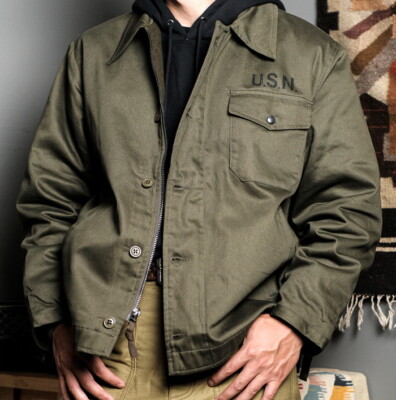 Mens A2 Deck Jacket Vintage Style Military Marine Retro Casual