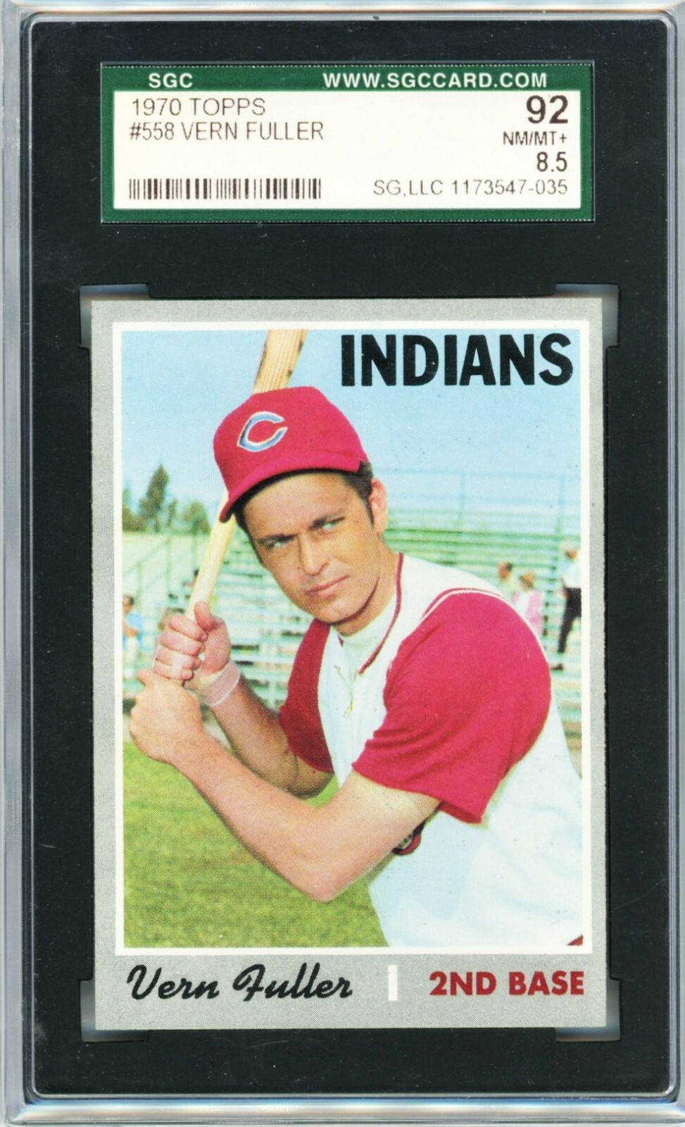 VERN FULLER 1970 Topps 558 SGC 8.5 (92) Semi High Number Cleveland