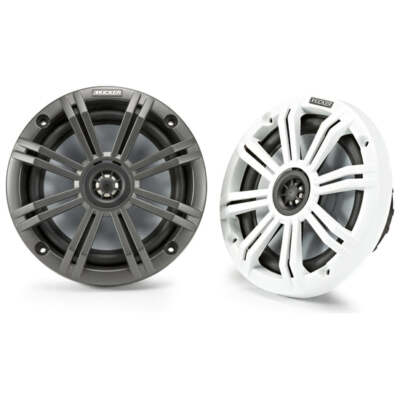 #ad Kicker KM654 KM 6.5quot; Marine Coaxial Speakers w 3 4quot; 20mm Tweeters 4 Ohm $169.96