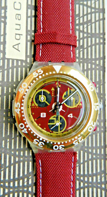 SWATCH-AQUACHRONO-MIDI+SEK105 RED SUN+NEU / NEW
