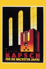 Cartel publicitario vintage RADIO KAPSCH AUSTRIA 1934 20x30 CLÁSICO RARO CALIDAD SUPERIOR
