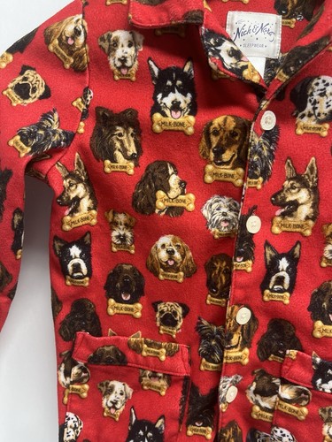 Nick & Nora Flannel Pajama Top Only Dog Breeds Milk Bone Top & Size 4T #2 - Picture 3 of 7