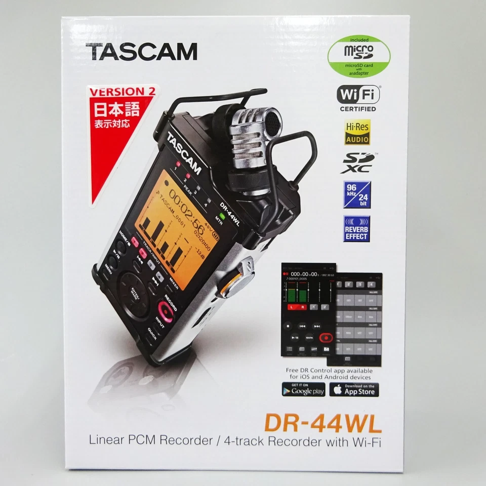 Tascam Linear Pcm Recorder Dr-44Wl Ver2-J Wi-Fi Remote Control Shock Mount NEW - Image 2 of 4