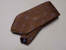 PAUL FREDRICK  GEOMETRIC/BROWN  men's tie 100 Silk Made in USA